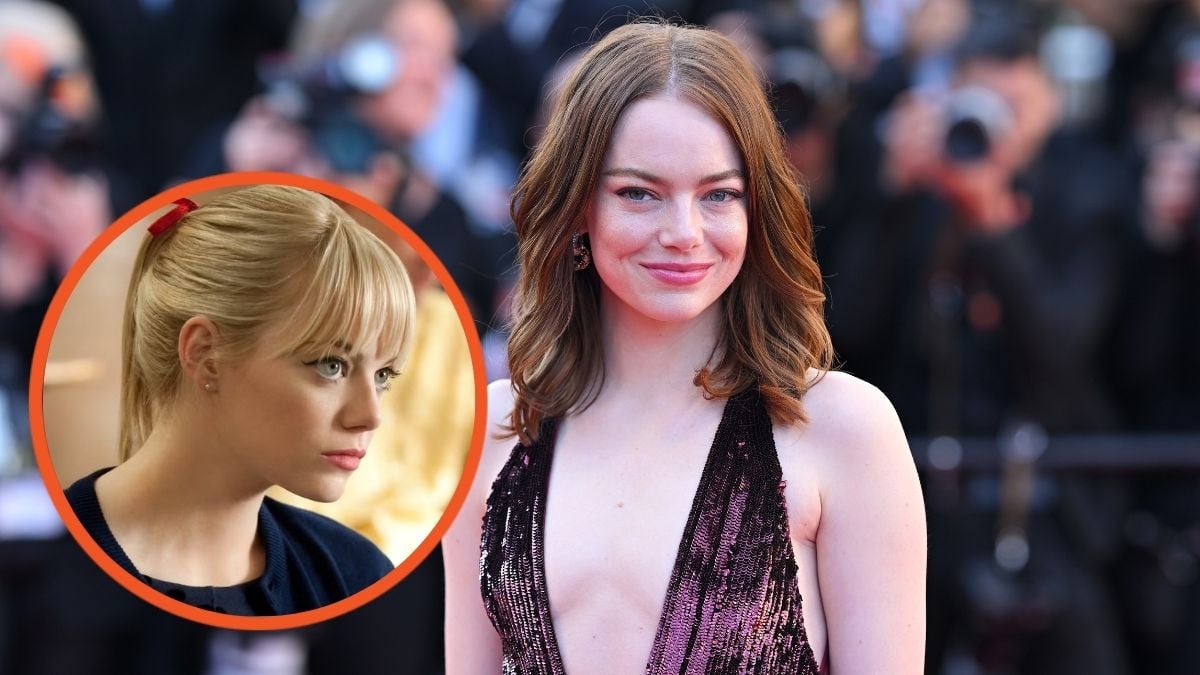 Emma Stone attends the Kinds Of Kindness Red Carpet at the 77th annual Cannes Film Festival