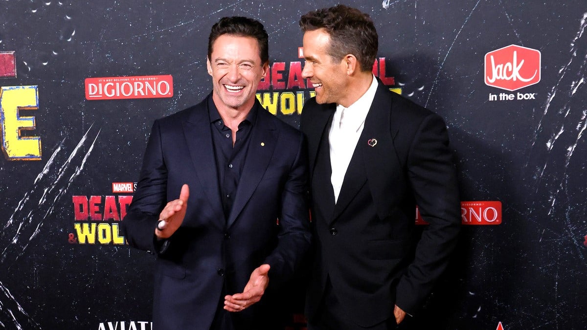 Hugh Jackman and Ryan Reynolds attend the world premiere of "Deadpool & Wolverine" at Lincoln Center on July 22, 2024 in New York City.