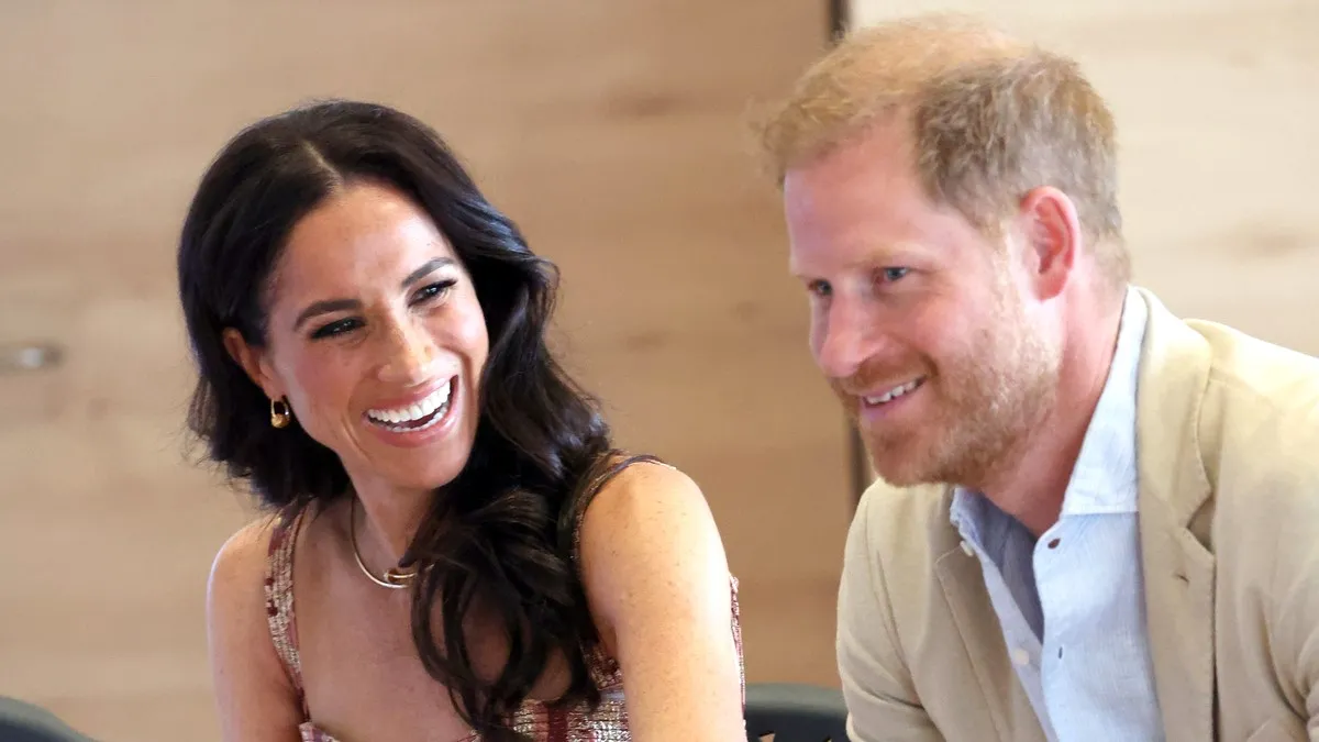 Meghan, Duchess of Sussex and Prince Harry, Duke of Sussex are seen at Centro Nacional de las Artes Delia Zapata during The Duke and Duchess of Sussex's Colombia Visit on August 15, 2024 in Bogota, Colombia.