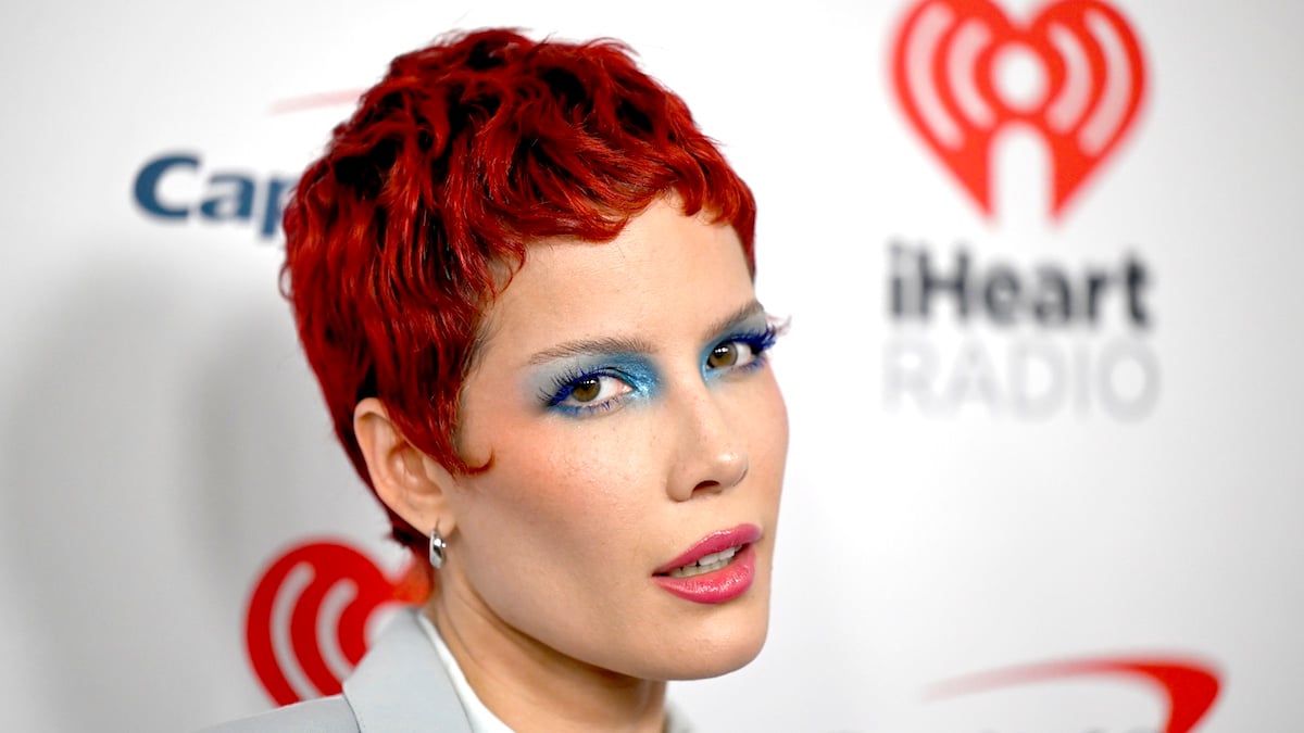 LAS VEGAS, NEVADA - SEPTEMBER 21: (FOR EDITORIAL USE ONLY) Halsey arrives at the 2024 iHeartRadio Music Festival at T-Mobile Arena on September 21, 2024 in Las Vegas, Nevada.