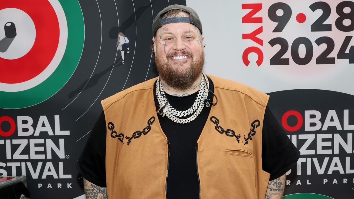 Jelly Roll poses backstage during the Global Citizen Festival 2024 in Central Park on September 28, 2024 in New York City. (Photo by Kevin Mazur/Getty Images for Global Citizen)