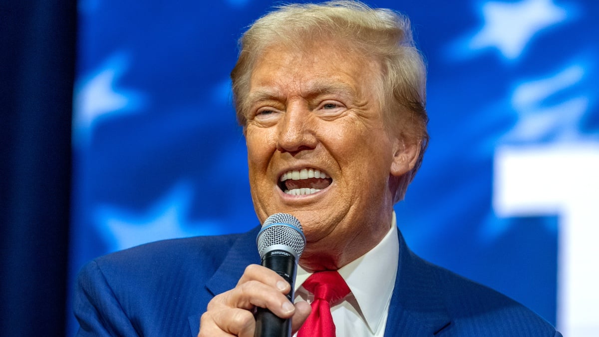 OAKS, PENNSYLVANIA - OCTOBER 14: Republican presidential nominee, former President Donald Trump, holds a town hall at the Greater Philadelphia Expo Center on October 14, 2024 in Oaks, Pennsylvania. His rival, Democratic presidential nominee, Vice President Kamala Harris, is speaking in Western Pennsylvania city of Erie.