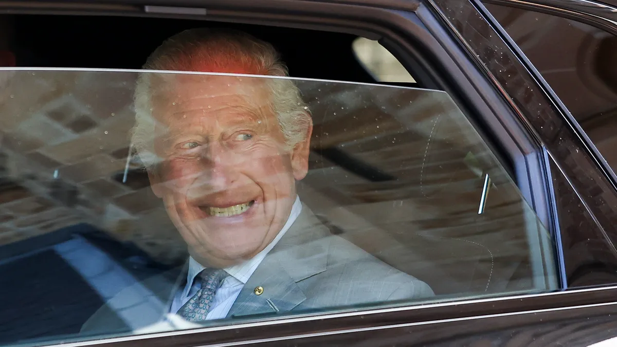 SYDNEY, AUSTRALIA - OCTOBER 20: King Charles III departs from St. Thomas's Anglican Church, on October 20, 2024 in Sydney, Australia. The King's visit to Australia will be his first as Monarch, and CHOGM in Samoa will be his first as Head of the Commonwealth. 