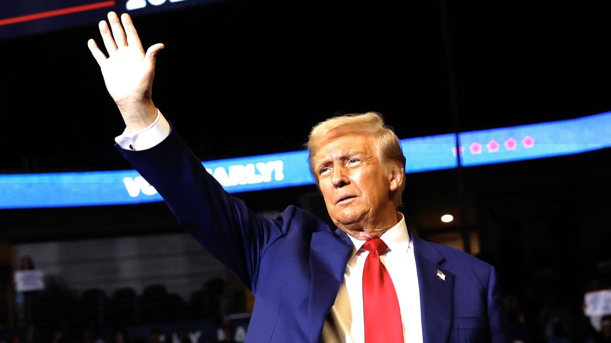 Republican presidential nominee, former U.S. President Donald Trump during a campaign rally at Bryce Jordan Center on October 26, 2024 in State College, Pennsylvania. Trump is scheduled to hold rallies in Michigan and Pennsylvania on Saturday before closing out the weekend with a rally on Sunday at New York’s Madison Square Garden. on October 26, 2024 in State College, PA. (Photo by Anna Moneymaker/Getty Images)