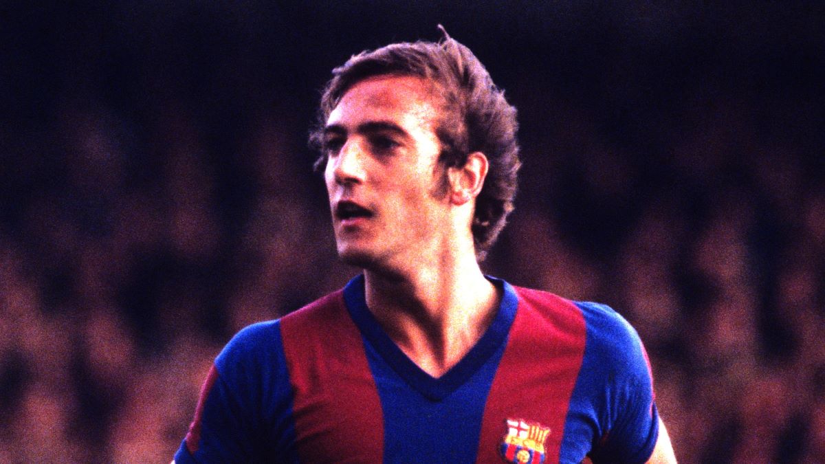 Johan Neeskens in action for FC Barcelona during the season 1977/1978 (Photo by VI Images via Getty Images)