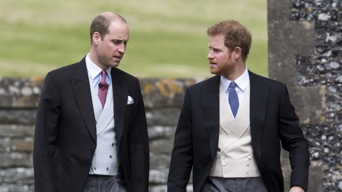 Prince William, Duke of Cambridge and Prince Harry arrive for the wedding ceremony of Pippa Middleton to James Matthews at St Mark's Church as the bridesmaids and pageboys walk ahead on May 20, 2017 in Englefield Green, England. (Photo by Arthur Edwards - WPA Pool/Getty Images)