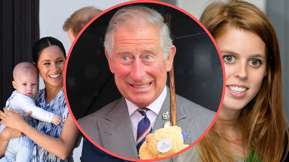 Prince Charles, Prince of Wales is presented with a teddy bear for Prince George of Cambridge during a visit to the 132nd Sandringham Flower Show at Sandringham House on July 31, 2013 in King's Lynn, England/Prince Harry, Duke of Sussex, Meghan, Duchess of Sussex and their baby son Archie Mountbatten-Windsor meet Archbishop Desmond Tutu at the Desmond & Leah Tutu Legacy Foundation during their royal tour of South Africa on September 25, 2019 in Cape Town, South Africa/HRH Princess Beatrice of York attends the opening of the Teenage Cancer Trust Unit at the Great North Children's Hospital on May 19, 2010 in Newcastle upon Tyne, England.