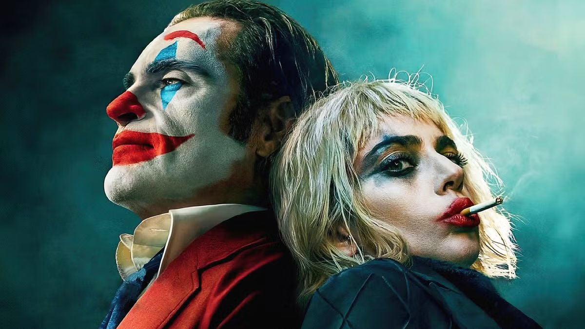 Lady Gaga as Harley Quinn and Joaquin Phoenix as Arthur Fleck in Joker Folie à Deux