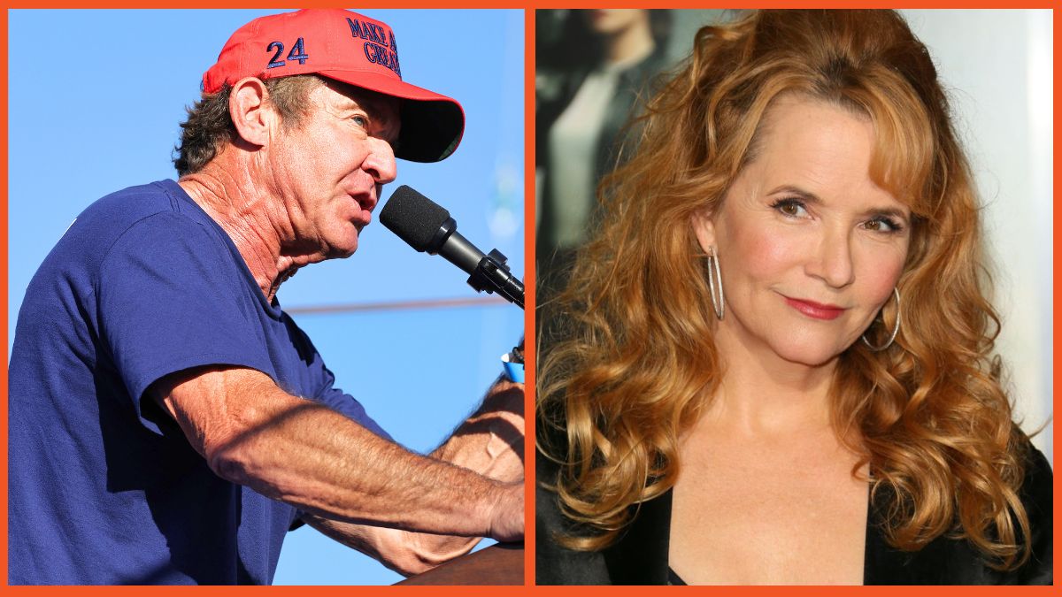 COACHELLA, CALIFORNIA - OCTOBER 12: Actor Dennis Quaid speaks at a campaign rally for Republican presidential nominee, former U.S. President Donald Trump on October 12, 2024 in Coachella, California. With 24 days to go until election day, former President Donald Trump is detouring from swing states to hold the rally in Democratic presidential nominee, Vice President Kamala Harris' home state. (Photo by Mario Tama/Getty Images)