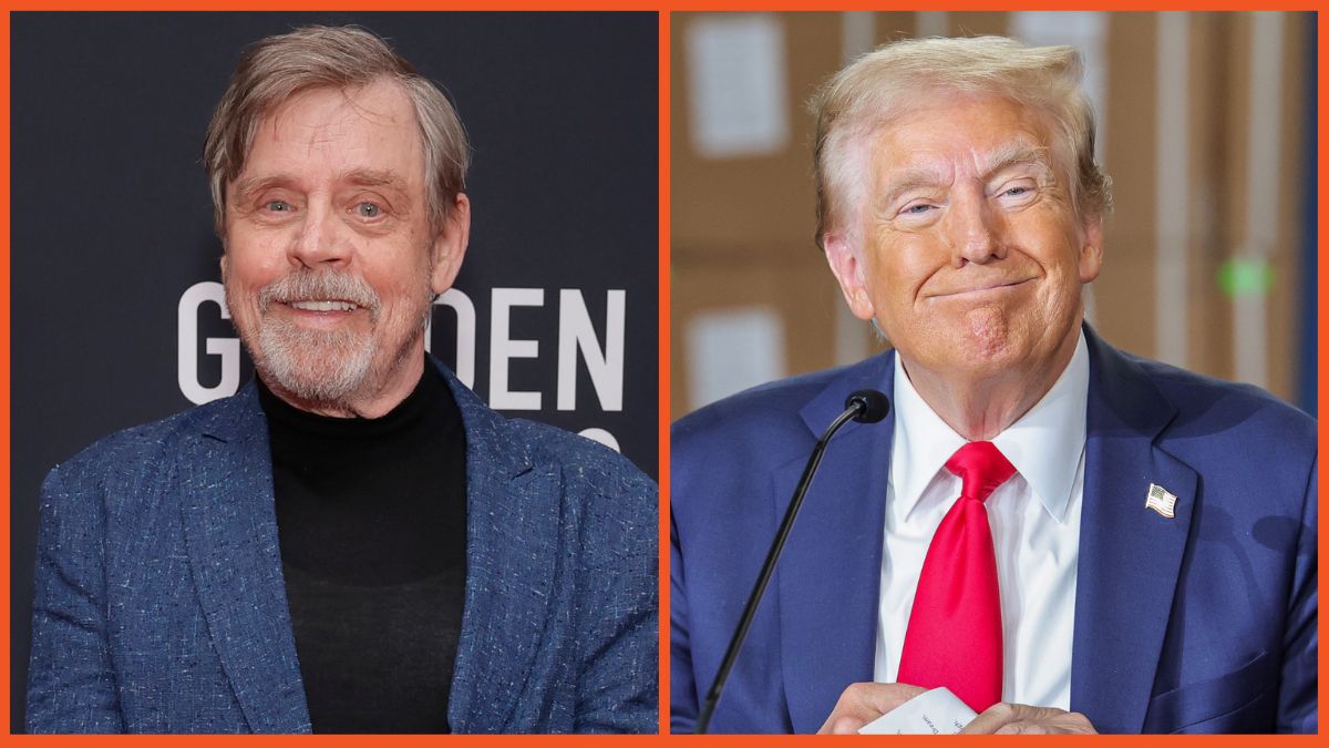 Mark Hamill attends the Road to the Golden Globes Party and Donald Trump smiles during a Hispanic roundtable at Beauty Society