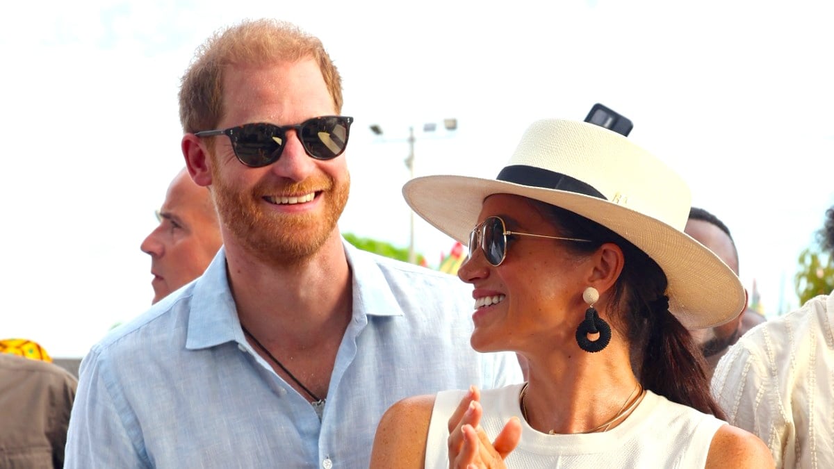 Prince Harry, Duke of Sussex and Meghan, Duchess of Sussex at San Basilio de Palenque during The Duke and Duchess of Sussex Colombia Visit