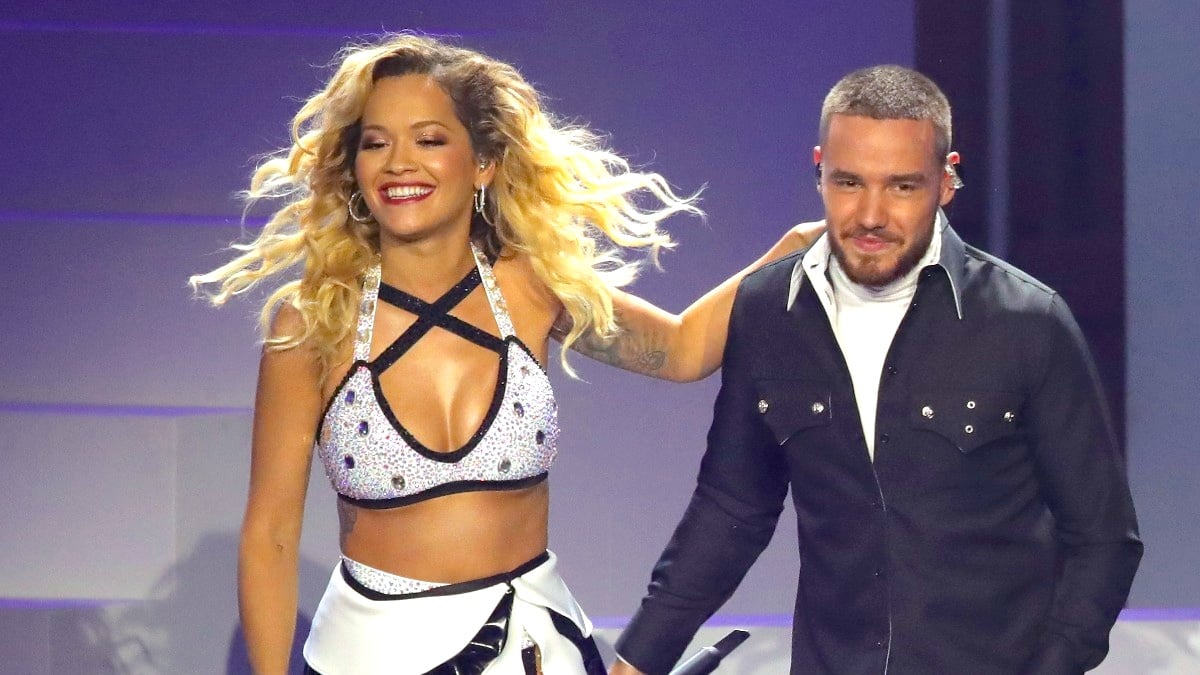 Rita Ora and Liam Payne perform on stage during the Echo Awards