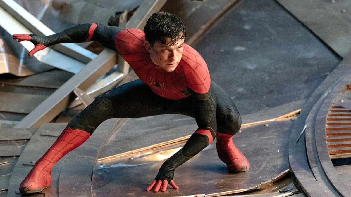 Tom Holland's Spider-Man posing