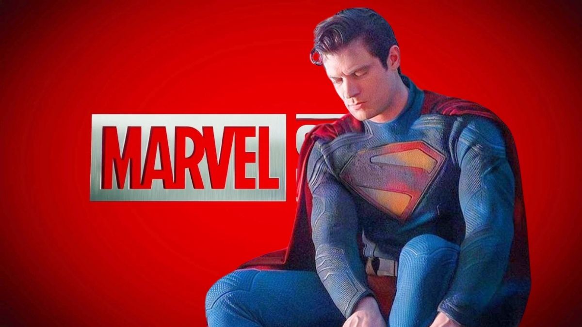 Marvel Studios logo/David Corenswet as Superman