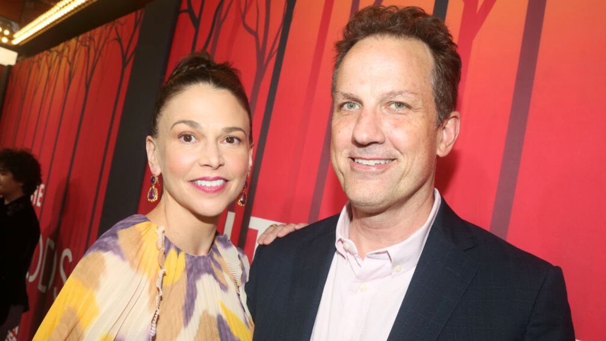 NEW YORK, NEW YORK - JULY 10: Sutton Foster and Ted Griffin pose at the opening night of "Into The Woods" on Broadway at The St. James Theatre on July 10, 2022 in New York City. (Photo by Bruce Glikas/Getty Images)