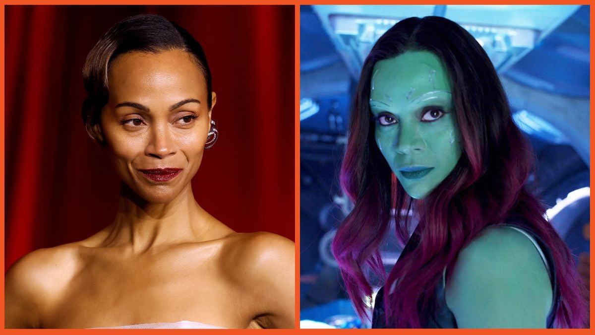 Zoe Saldana attends the 2024 Academy Museum Gala at Academy Museum of Motion Pictures and portrays Gamora in the Guardians of the Galaxy