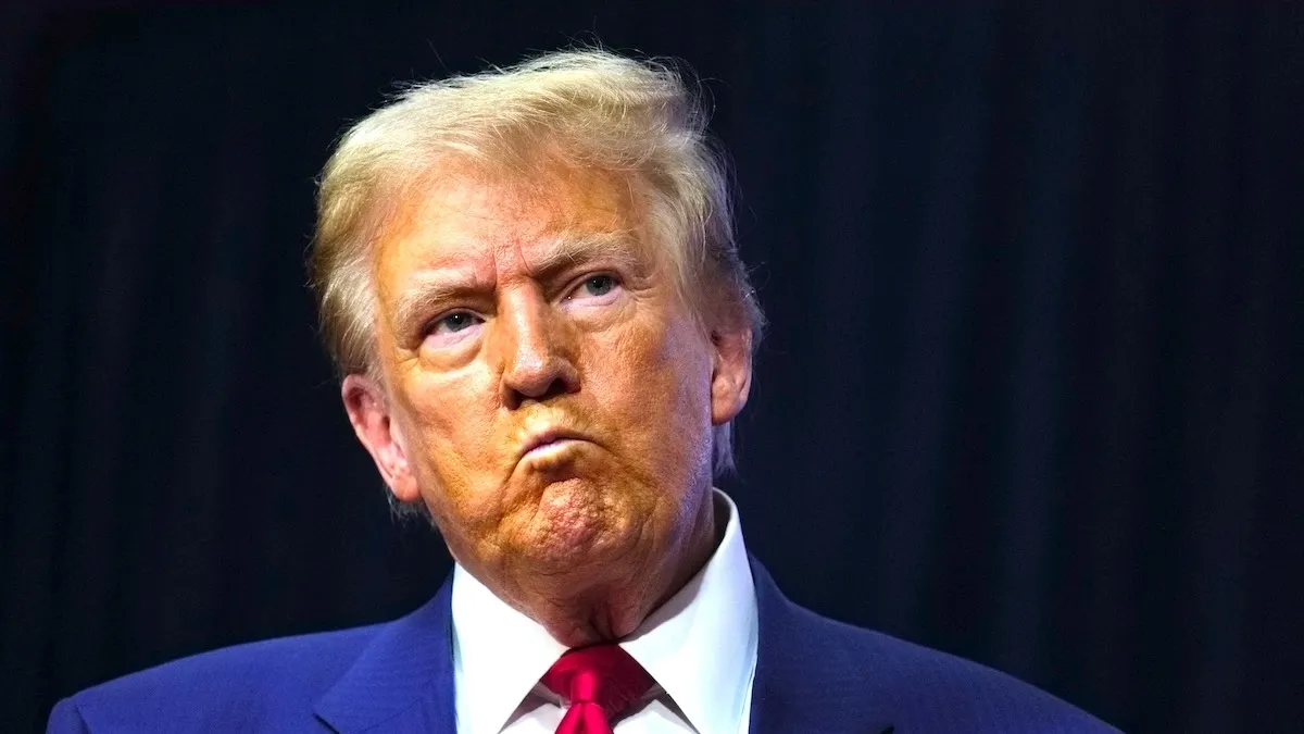 Donald Trump looking orange and mad as hell