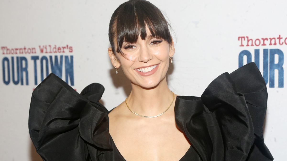 NEW YORK, NEW YORK - OCTOBER 10: Nina Dobrev poses at the opening night of the revival of "Our Town" on Broadway at The Barrymore Theatre on October 10, 2024 in New York City.