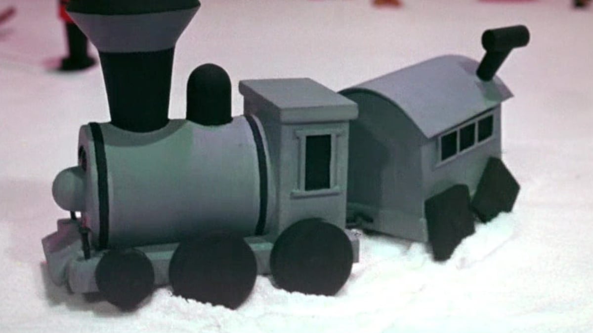 Train with Square Wheels in Rudolph the Red-Nosed Reindeer