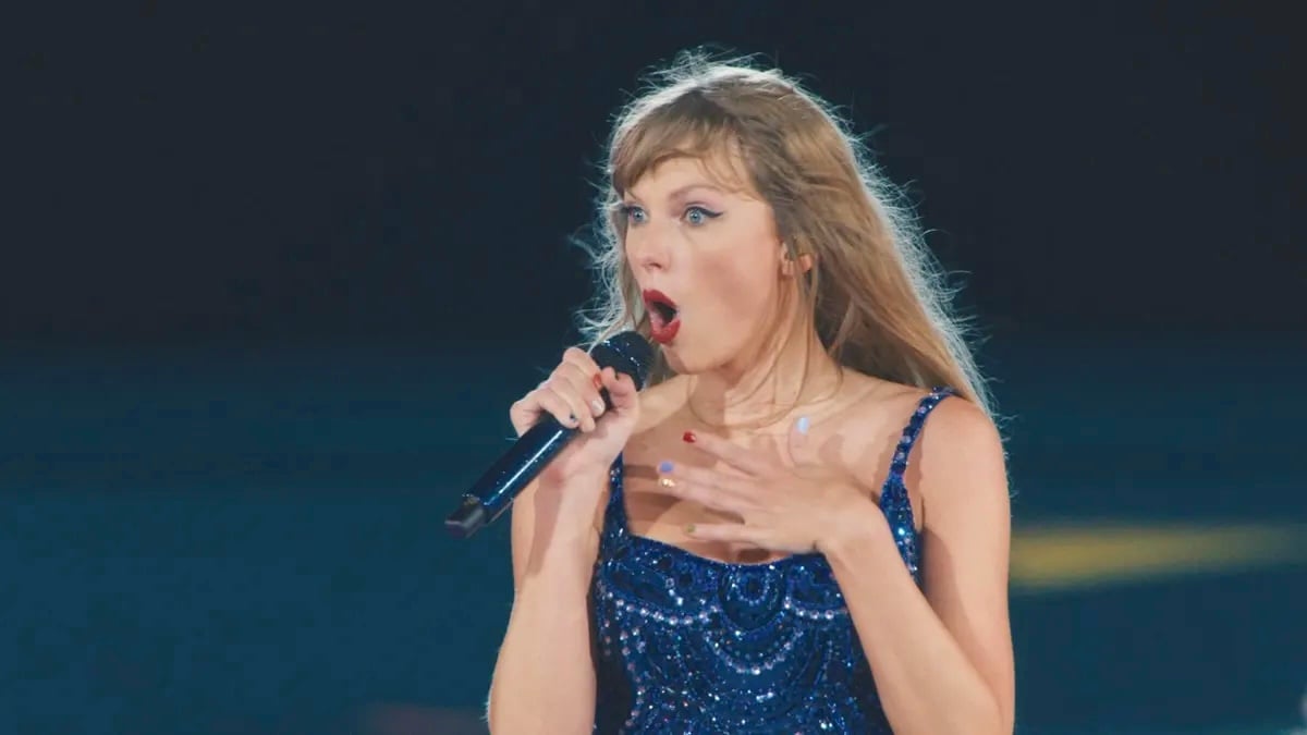 Taylor Swift performing "Bejeweled" during The Eras Tour