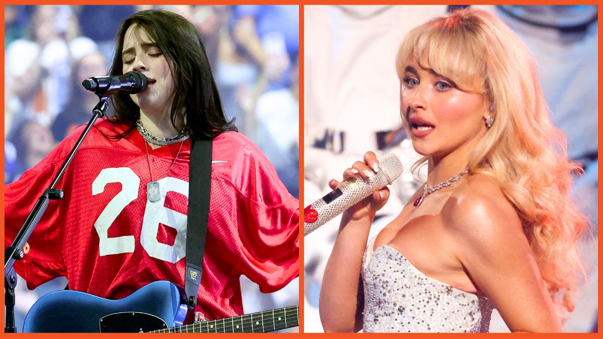 Billie Eilish performs onstage during Billie Eilish HIT ME HARD AND SOFT and Sabrina Carpenter performs on stage during the 2024 MTV Video Music Awards