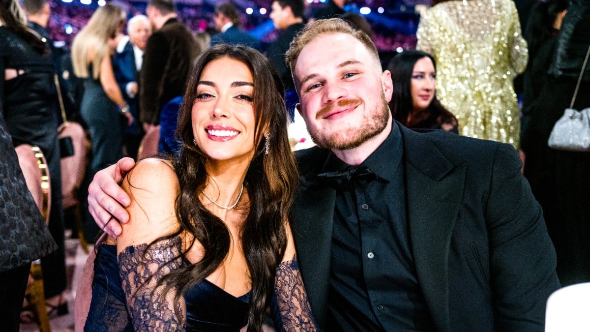 Brianna LaPaglia and Zach Bryan attend the 66th GRAMMY Awards