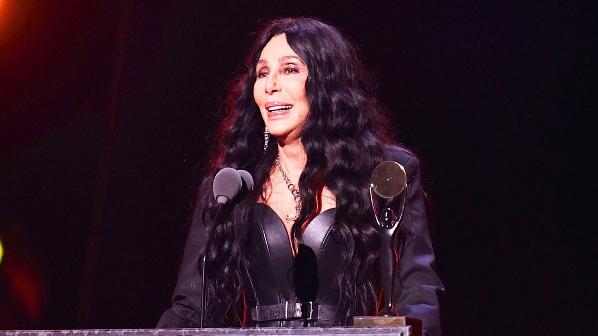 Cher speaks onstage during the 2024 Rock & Roll Hall Of Fame Induction Ceremony