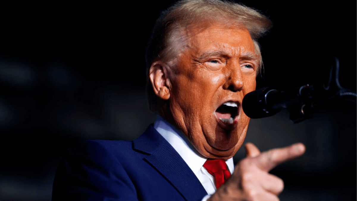 READING, PENNSYLVANIA - NOVEMBER 04: Republican presidential nominee former President Donald Trump holds a campaign rally at the Santander Arena on November 04, 2024 in Reading, Pennsylvania. With one day left before the general election, Trump is campaigning for re-election in the battleground states of North Carolina, Pennsylvania and Michigan.