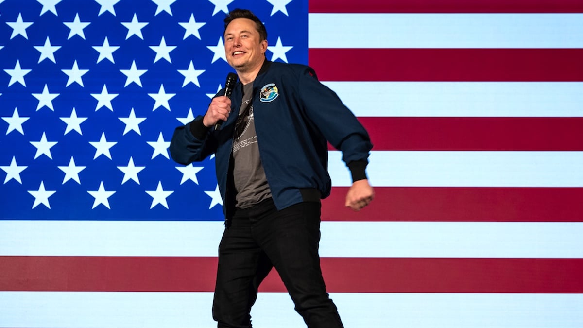 SpaceX and Tesla founder Elon Musk speaks during an America PAC town hall on October 26, 2024