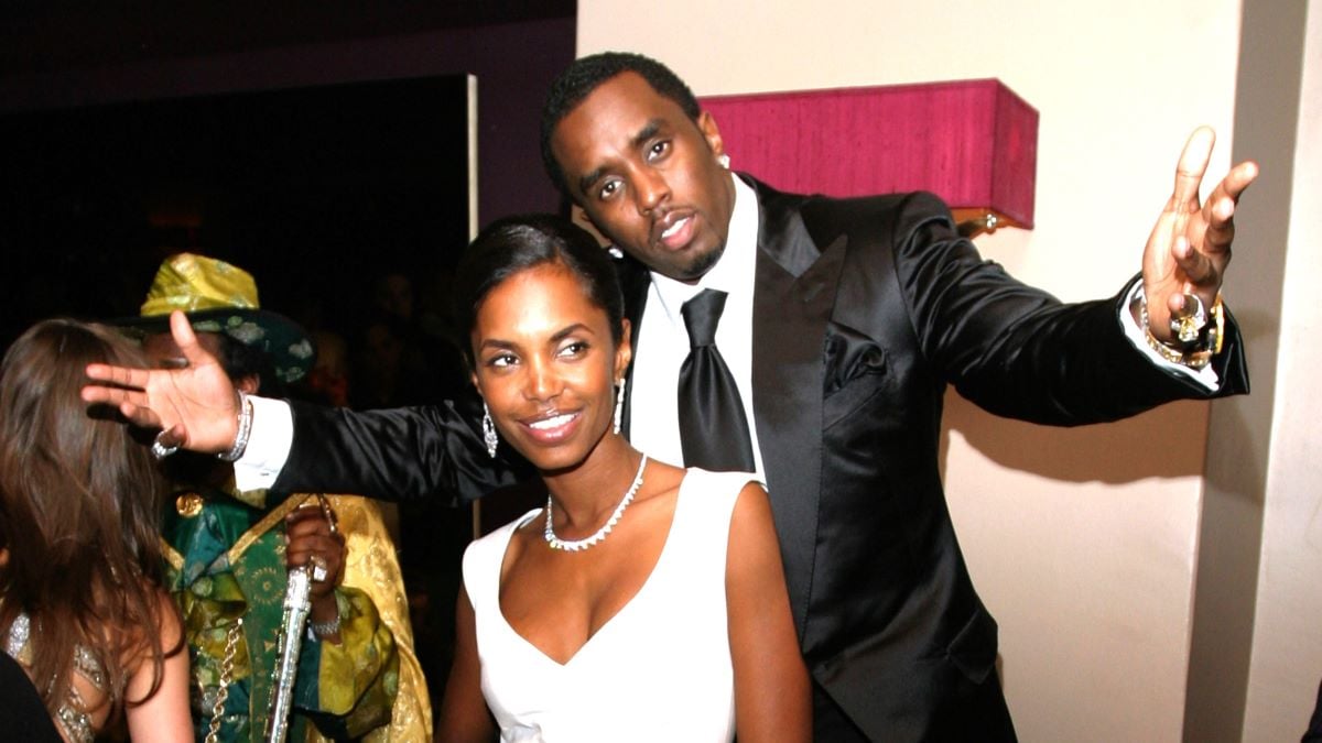 Sean "P. Diddy" Combs and Kim Porter during The Sean John Party at Lobby at Lobby in New York City, New York, United States. (Photo by James Devaney/WireImage)