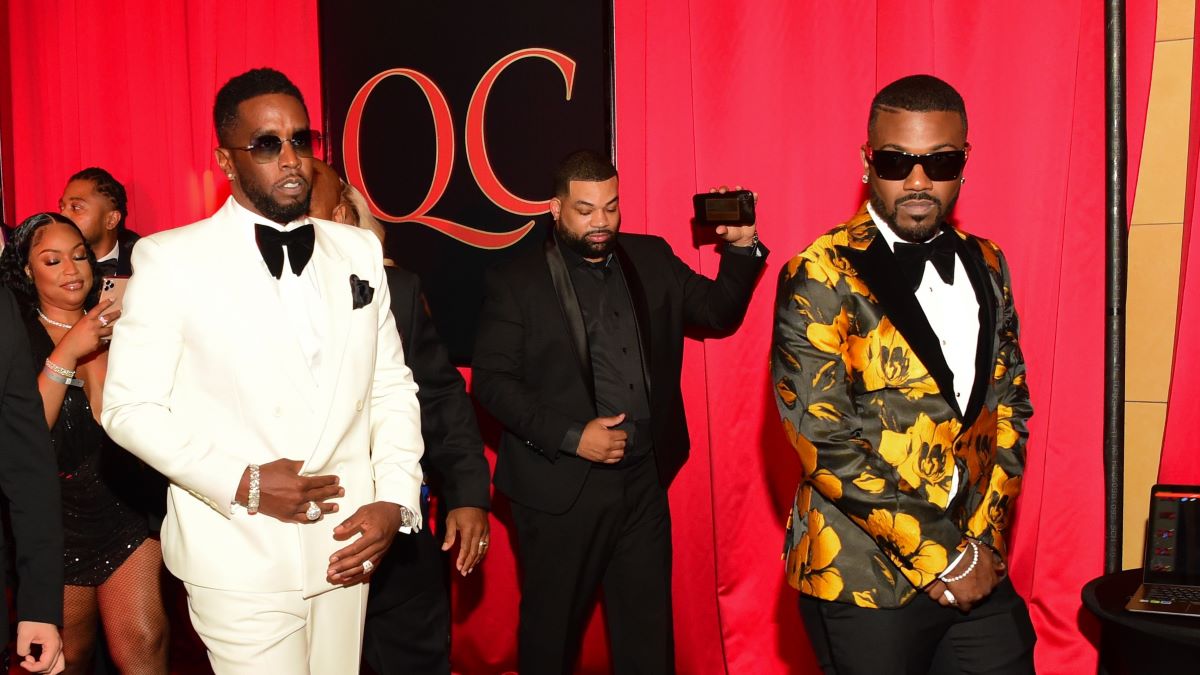 Sean Combs and Ray J attend Black Tie Affair for Quality Control's CEO Pierre Thomas, also know as Pee Thomas, at The Fox Theater on June 2, 2021 in Atlanta, Georgia.(Photo by Prince Williams/Wireimage)