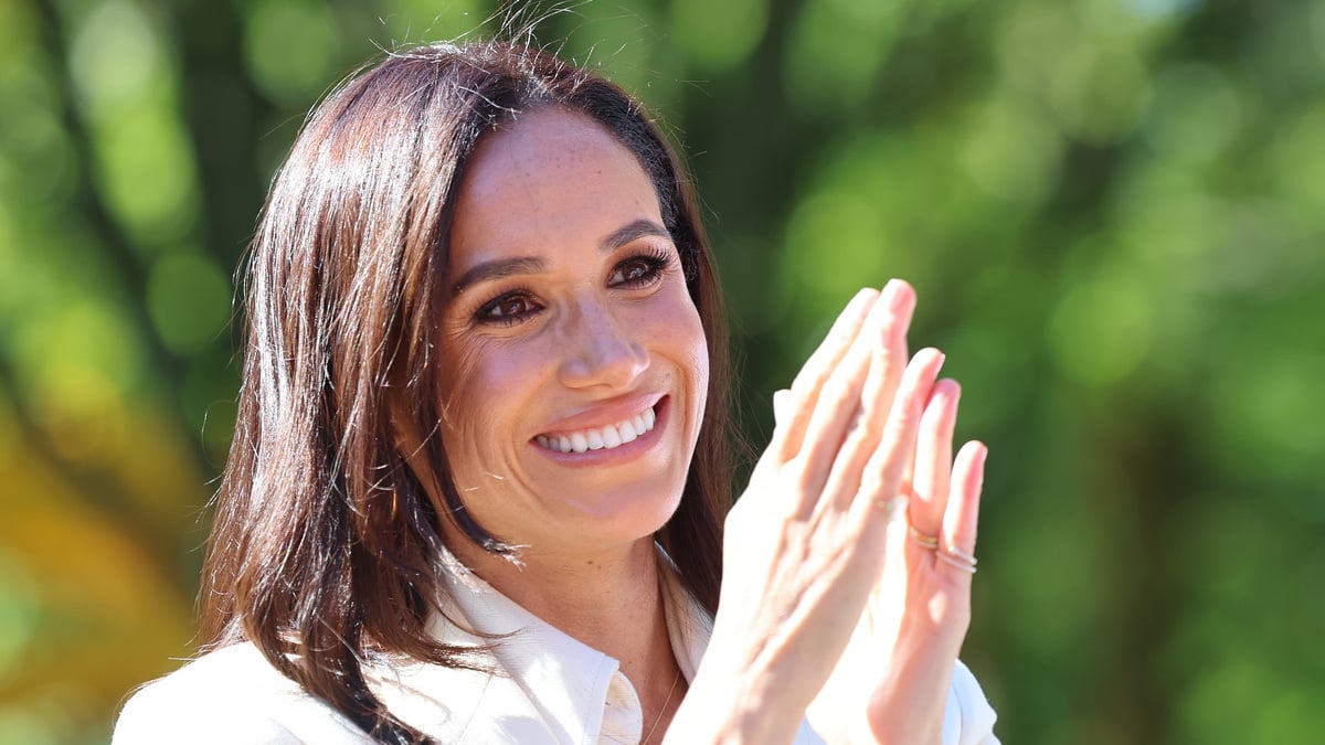 DUESSELDORF, GERMANY - SEPTEMBER 15: Meghan, Duchess of Sussex attends the cycling medal ceremony at the Cycling Track during day six of the Invictus Games Düsseldorf 2023 on September 15, 2023 in Duesseldorf, Germany.