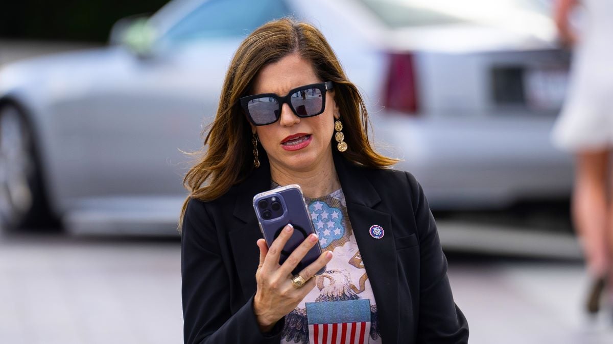 U.S. Rep. Nancy Mace (R-SC) looks at her phone as she walks to the Capitol for a motion to vacate aimed at House Speaker Kevin McCarthy (R-CA), October 3, 2023 in Washington, DC. The House voted by simple majority to oust McCarthy as speaker, an effort led by a handful of conservative members of his own party, including Rep. Matt Gaetz (R-FL). (Photo by Drew Angerer/Getty Images)