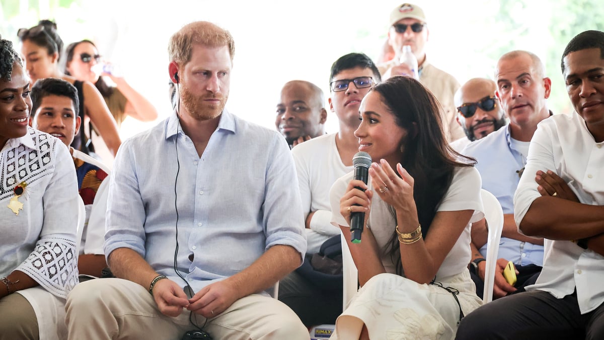 CALI, COLOMBIA - AUGUST 18: Prince Harry, Duke of Sussex and Meghan, Duchess of Sussex seen at the Unidad Recreativa El Vallado on August 18, 2024 in Cali, Colombia.