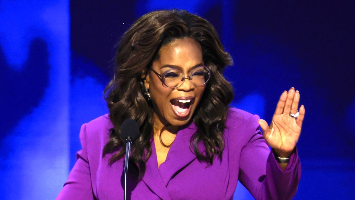 Talk show host Oprah Winfrey arrives to speak on stage during the third day of the Democratic National Convention at the United Center on August 21, 2024 in Chicago, Illinois. Delegates, politicians, and Democratic Party supporters are in Chicago for the convention, concluding with current Vice President Kamala Harris accepting her party's presidential nomination. The DNC takes place from August 19-22. (Photo by Chip Somodevilla/Getty Images)