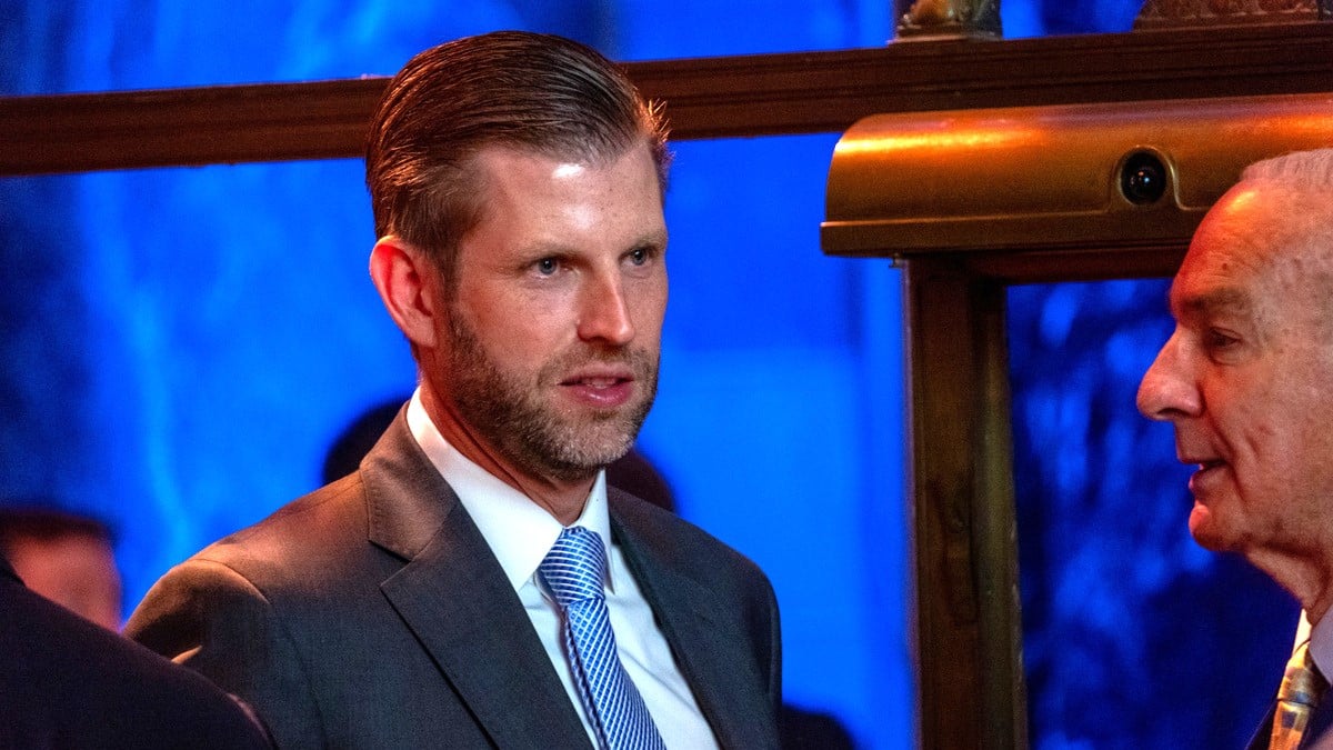 Eric Trump attends a lunch at Cipriani's as Republican presidential nominee, former U.S. President Donald Trump addresses the Economic Club of New York on September 5, 2024, in New York City.