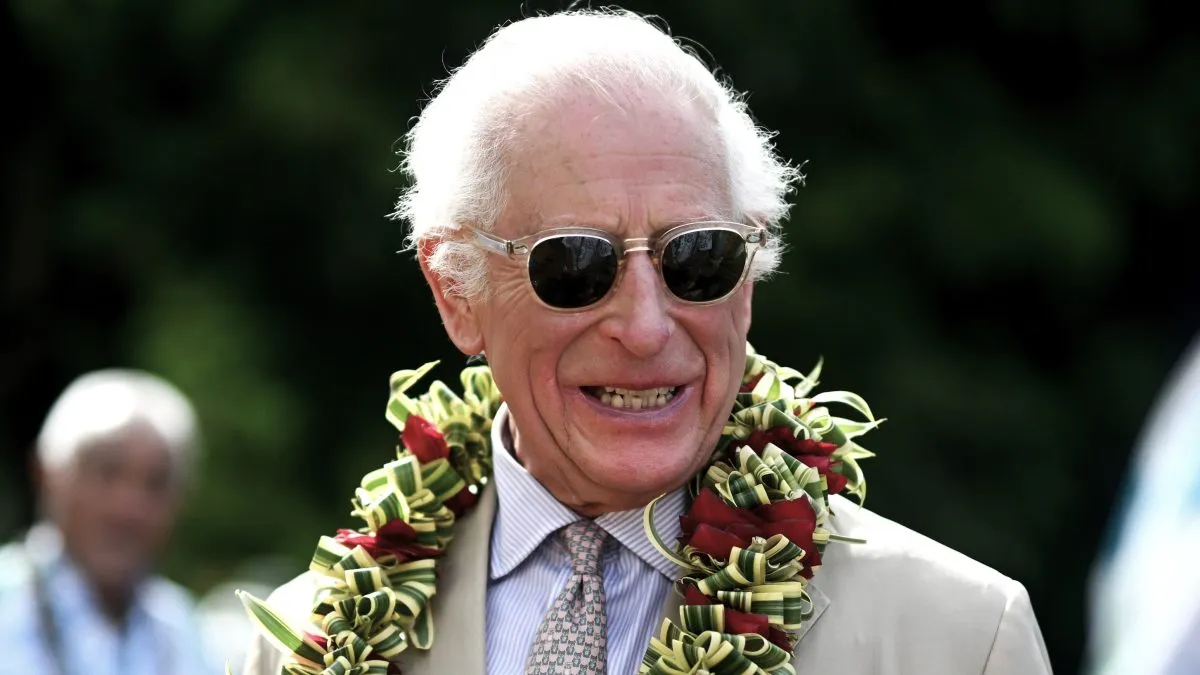 King Charles III visits The King's Garden in the grounds of the Robert Louis Stevenson Museum on October 25, 2024 in Apia, Samoa. The King's visit to Australia is his first as monarch, and the Commonwealth Heads of Government Meeting (CHOGM) in Samoa will be his first as head of the Commonwealth. (Photo by Victoria Jones-Pool/Getty Images)