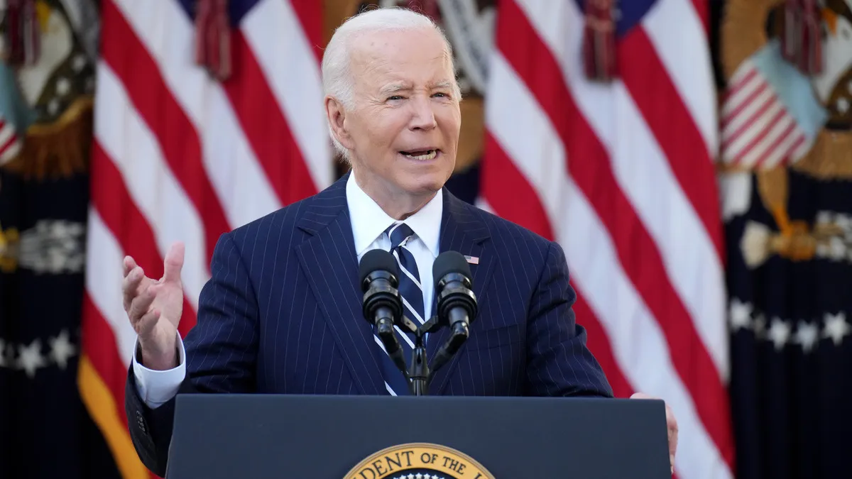 WASHINGTON, DC - NOVEMBER 07: U.S. President Joe Biden delivers remarks on the results of the 2024 election in the Rose Garden at the White House on November 07, 2024 in Washington, DC. Former President Donald Trump defeated Democratic presidential nominee Vice President Kamala Harris. Biden pledged to work with the Trump team to ensure a smooth transition and invited the former President for an Oval Office meeting.