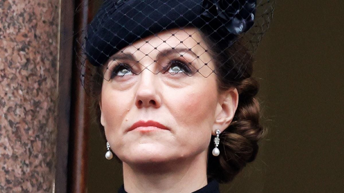 Catherine, Princess of Wales attends the annual National Service of Remembrance at The Cenotaph on November 10, 2024 in London, England. Each year members of the British Royal Family join politicians, veterans and members of the public to remember those who have died in combat. (Photo by Max Mumby/Indigo/Getty Images)