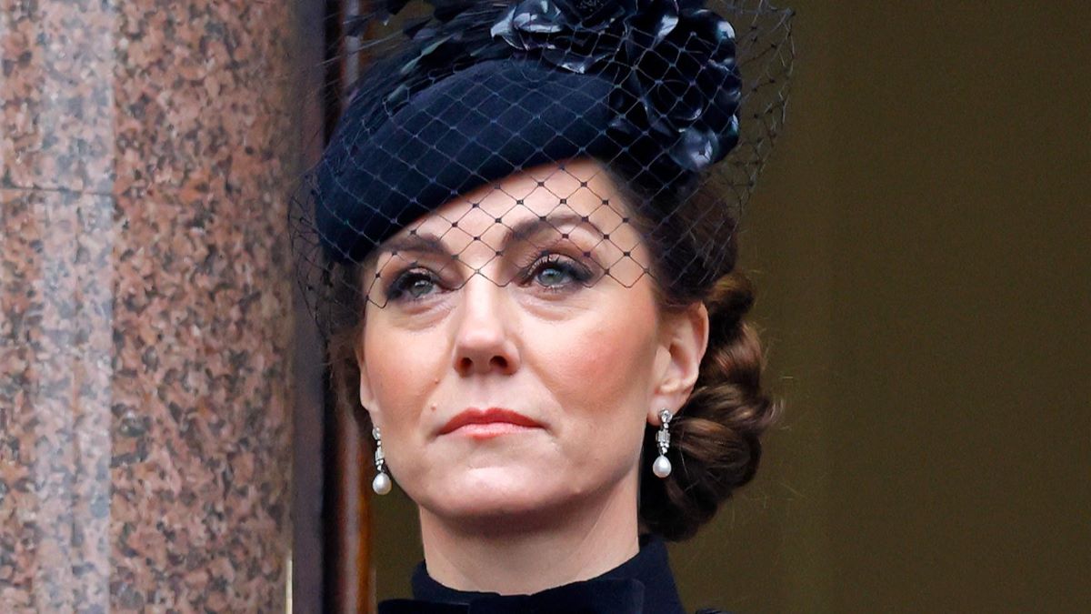 Catherine, Princess of Wales attends the annual National Service of Remembrance at The Cenotaph on November 10, 2024 in London, England. Each year members of the British Royal Family join politicians, veterans and members of the public to remember those who have died in combat. (Photo by Max Mumby/Indigo/Getty Images)