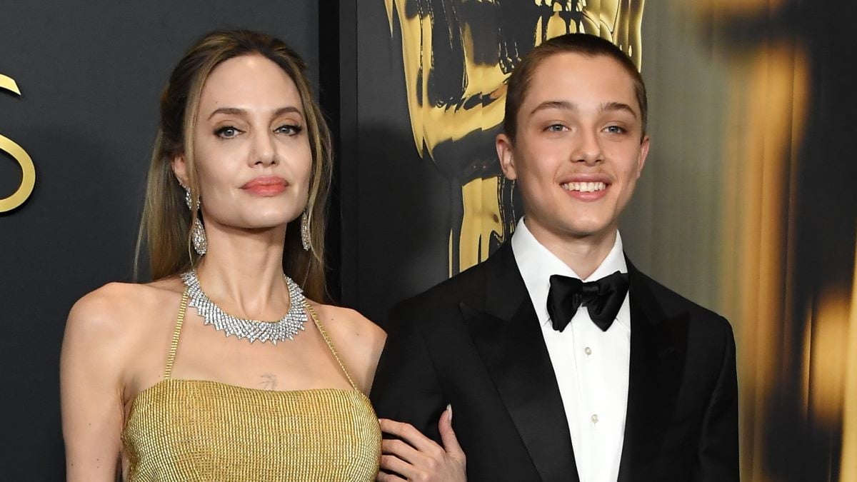 Angelina Jolie and Knox Jolie-Pitt arrives at the 2024 Governors Awards at Dolby Theatre on November 17, 2024 in Hollywood, California. (Photo by Steve Granitz/FilmMagic)