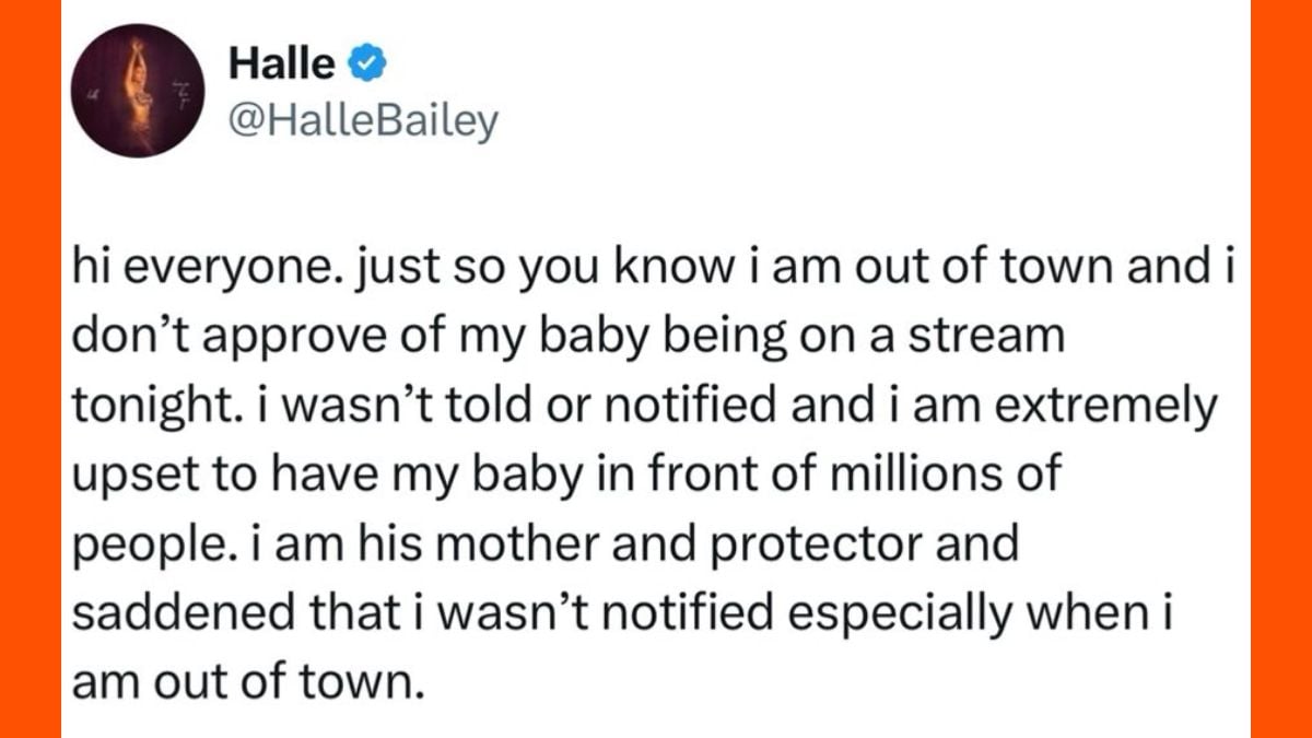 Deleted tweet by Halle Bailey.