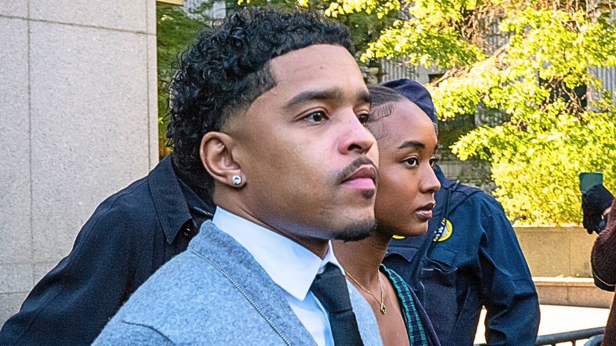 Justin Combs departs from the Southern District of New York Federal Court after a pre-trial hearing for his father Sean 'Diddy' Combs on October 10, 2024 in New York City.