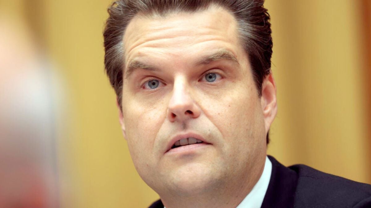 WASHINGTON, DC - SEPTEMBER 20: Rep. Matt Gaetz (R-FL) questions Attorney General Merrick Garland during a House Judiciary Committee hearing in the Rayburn House Office Building on September 20, 2023 in Washington, DC. The committee is holding an oversight hearing on the U.S. Department of Justice and the investigation into Hunter Biden. (Photo by Win McNamee/Getty Images)