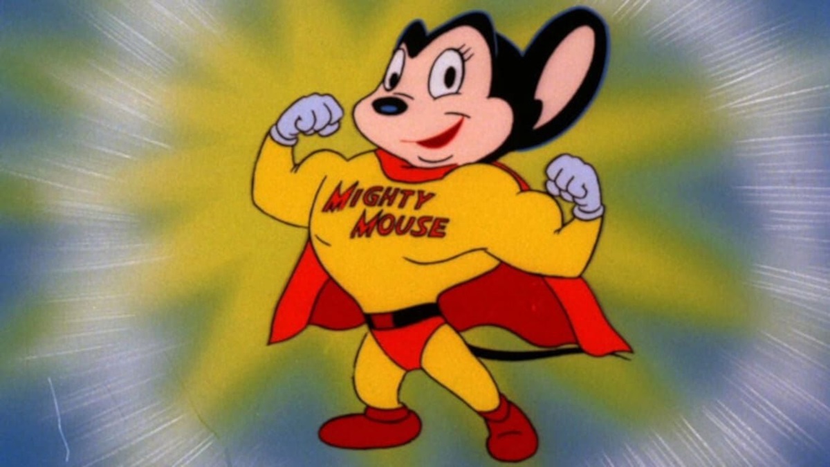 Mighty Mouse flexing his muscles