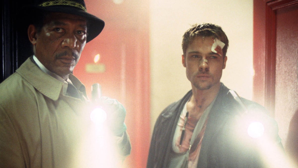 Morgan Freeman and Brad Pitt in Se7en