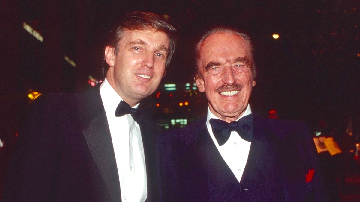 Portrait of American son and father real estate developers Donald Trump and Fred Trump