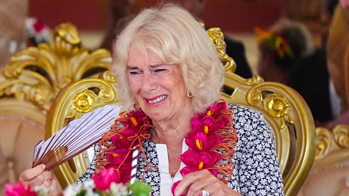 Queen Camilla is seen during a farewell ceremony, on the final day of the royal visit to Australia