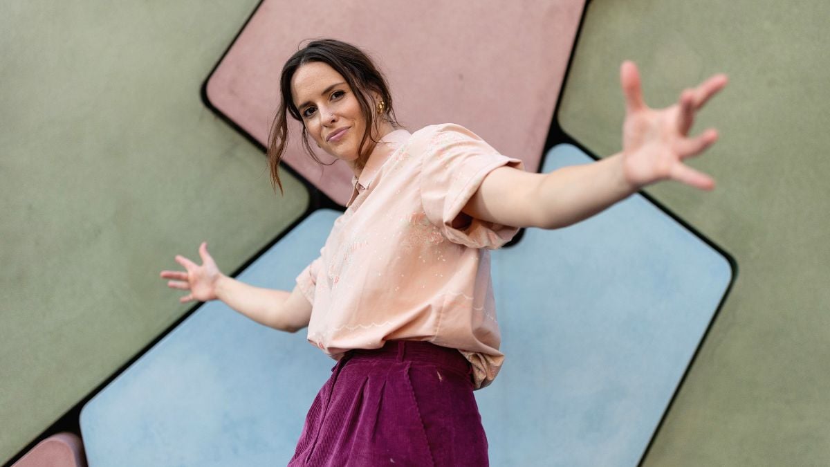 Australian Olympic breaking athlete Rachael 'Raygun' Gunn poses during a portrait session in the Sydney central business district on April 17, 2024 in Sydney, Australia. Gunn is representing Australia as a B-Girl after qualifying for the 2024 Paris Summer Olympic Games in Women's Breaking on it's Olympic debut. 