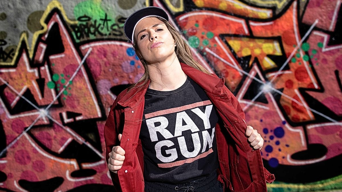 Australia's number one ranked female breakdancer Rachael 'Bgirl Raygun' Gunn poses during a portrait session on December 09, 2020 in Sydney, Australia. This week the International Olympic Committee announced that Breakdancing will be added to the program at the Paris 2024 Summer Olympic Games.